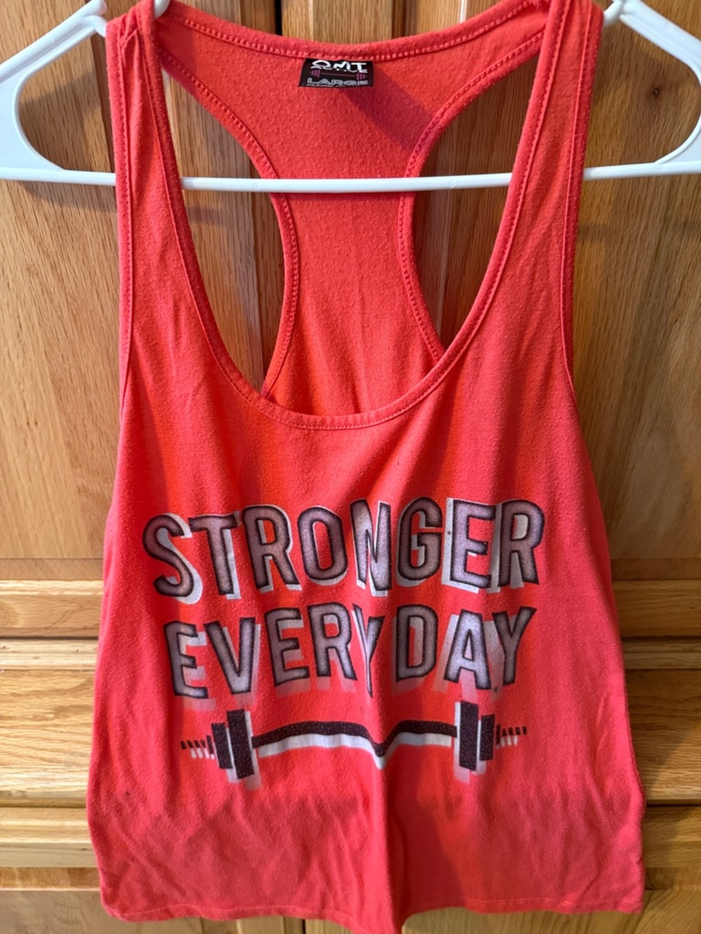 Coral Red Racerback Workout Tank - STRONGER EVERYDAY